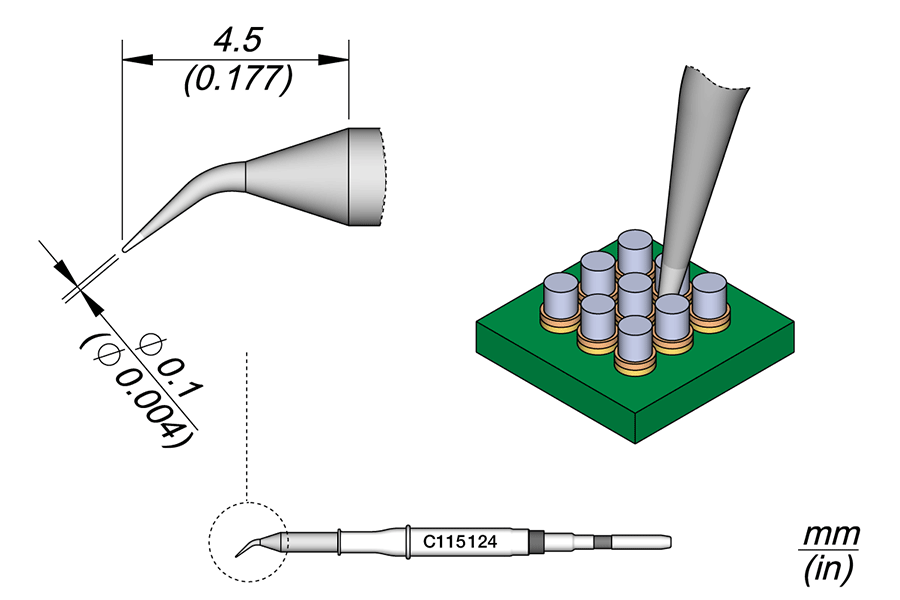 C115124 - Conical Bent Cartridge Ø 0.1